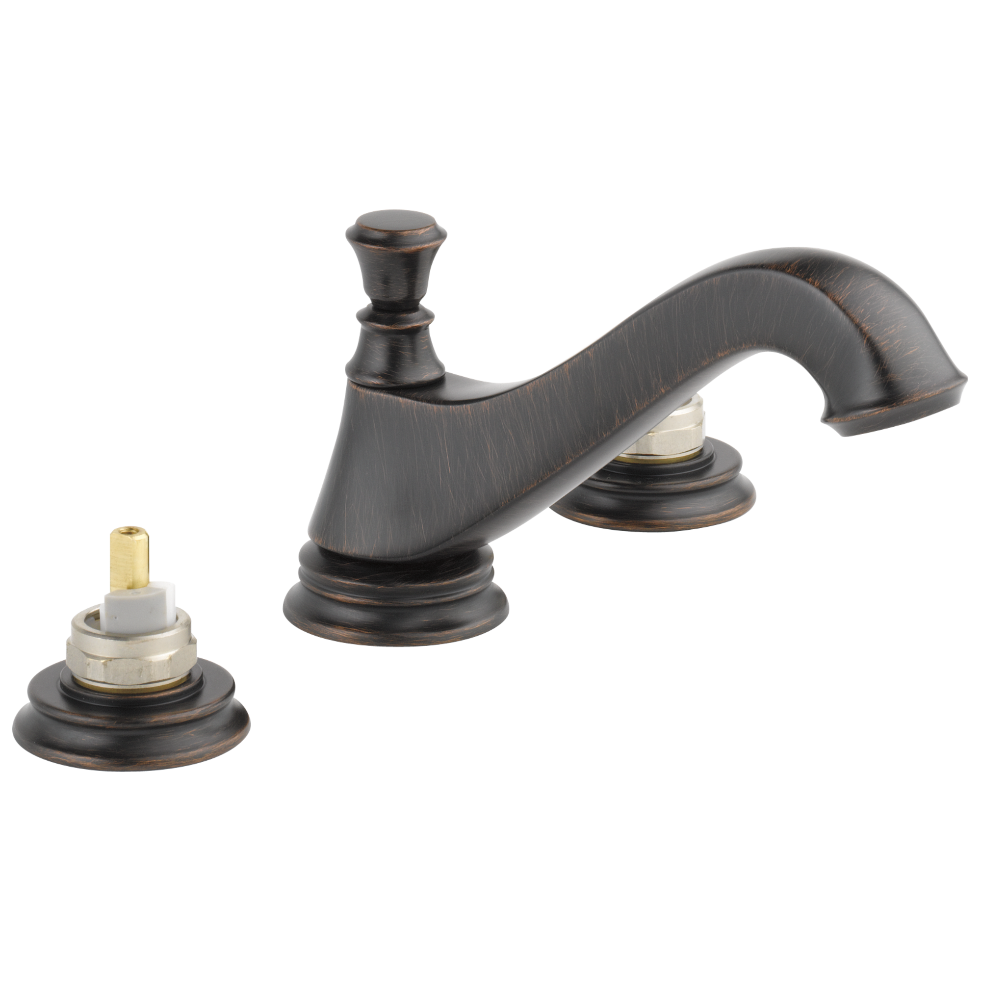 Delta Cassidy Two Handle Widespread Bathroom Faucet - Low Arc Spout - Less Handles by Delta