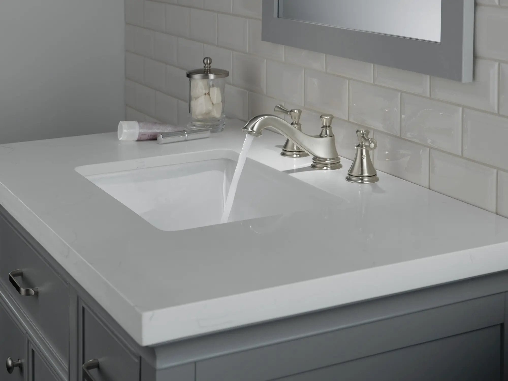 stainless bathroom faucet