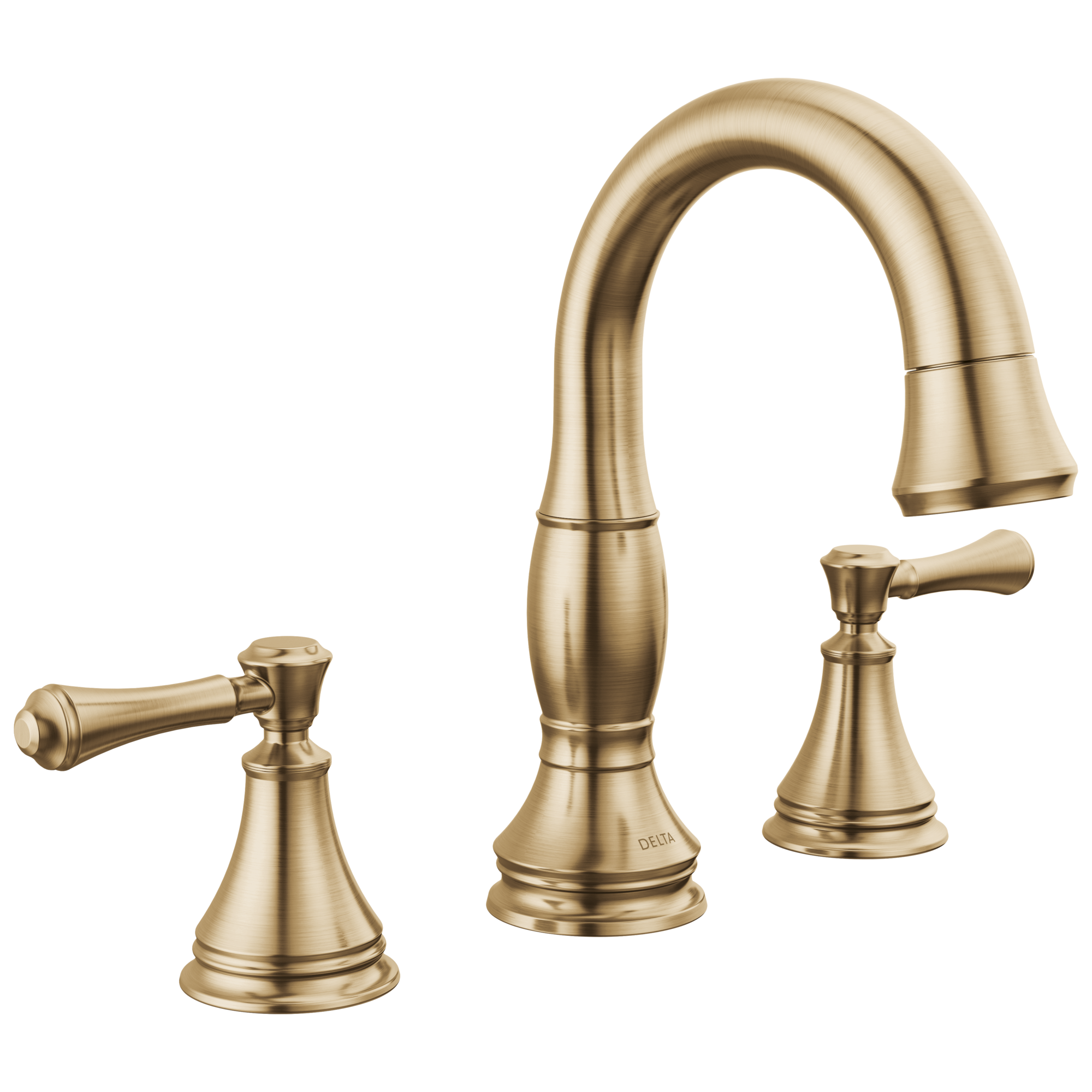 Delta Cassidy Two Handle Widespread Pull Down Bathroom Faucet by Delta