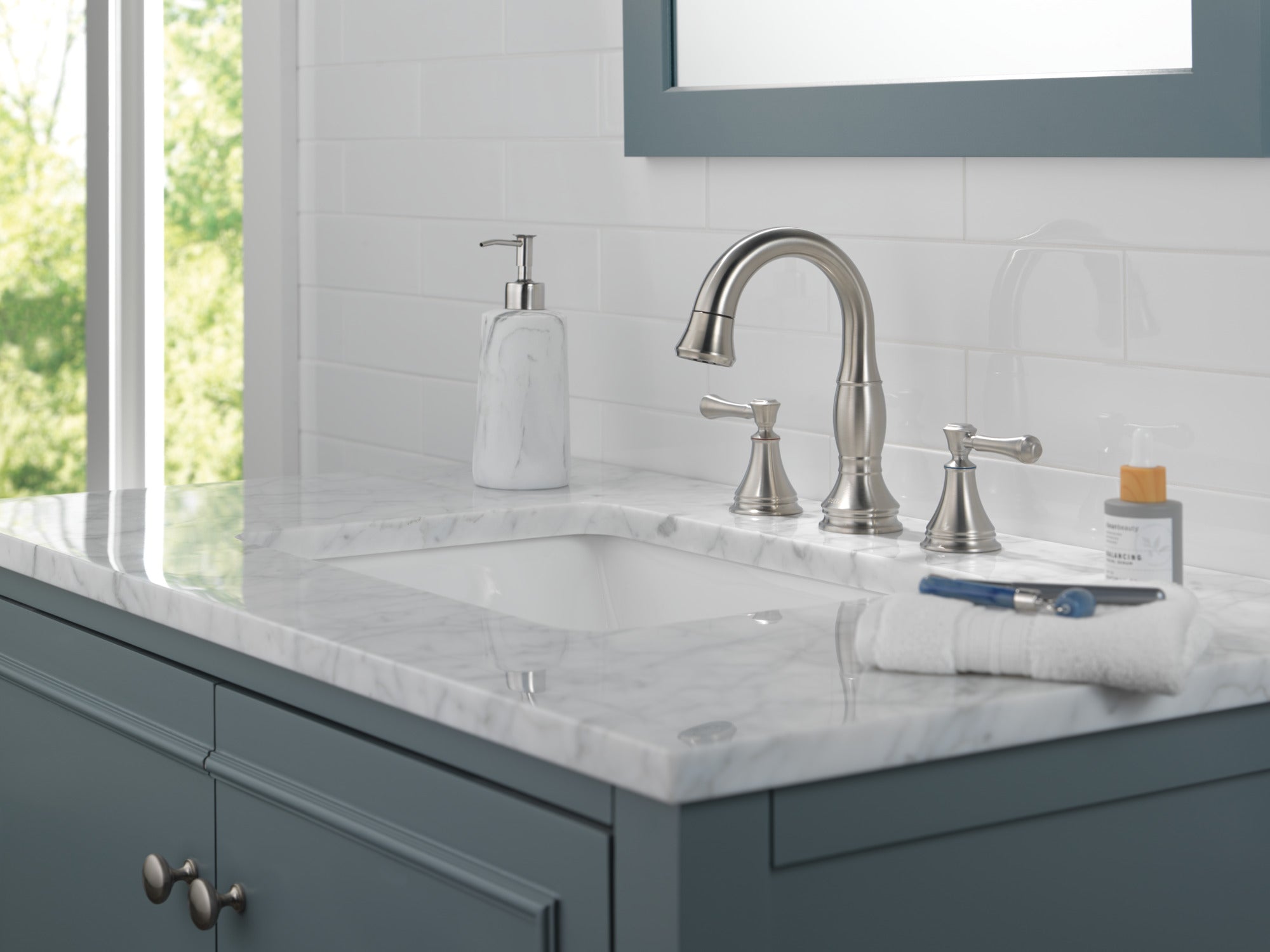 stainless bathroom faucet