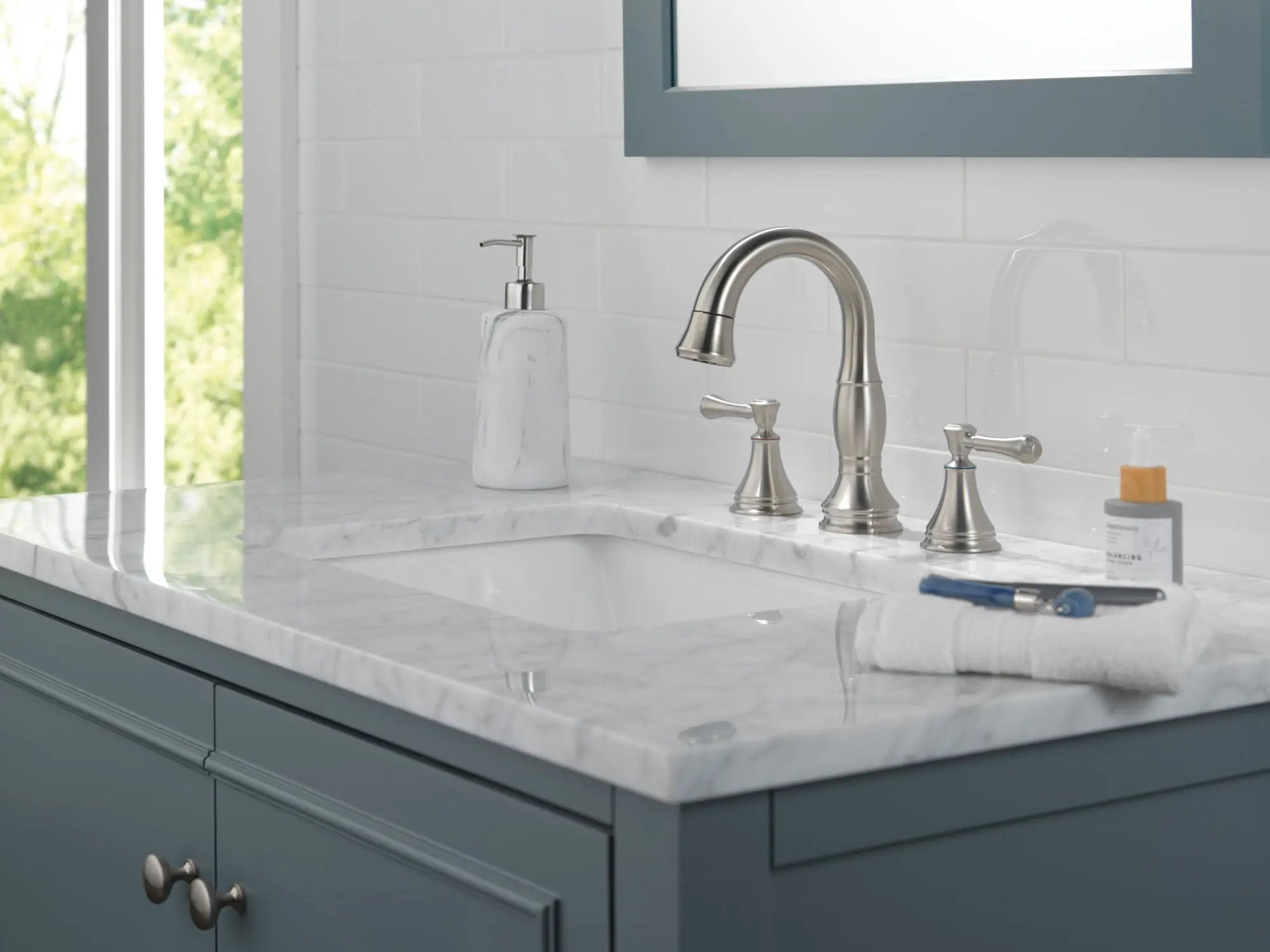 stainless bathroom faucet