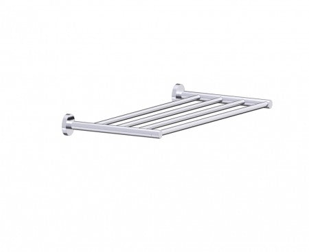 polished chrome towel shelf