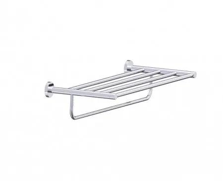 polished chrome towel shelf