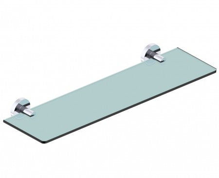 polished chrome glass shelf
