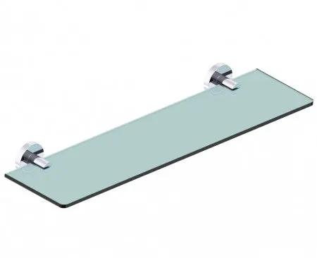 polished chrome glass shelf