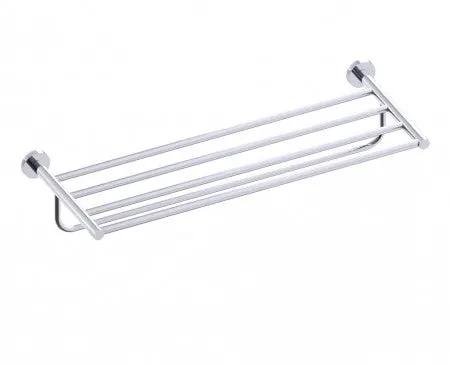 polished chrome towel shelf