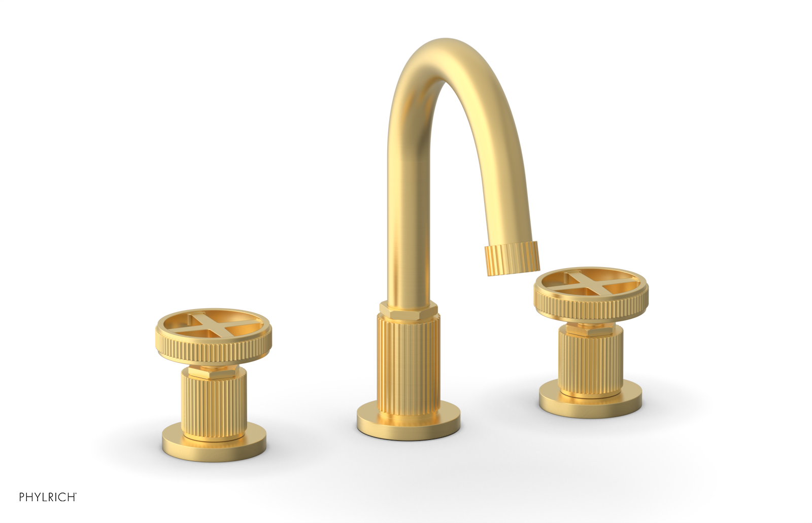 Phylrich Dustrie Grooved Widespread Faucet with Cross Handle by Phylrich
