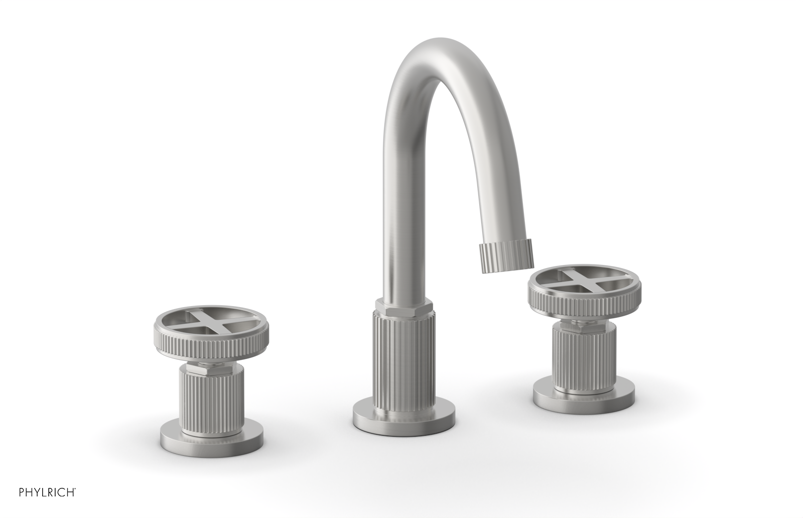 Phylrich Dustrie Grooved Widespread Faucet with Cross Handle by Phylrich