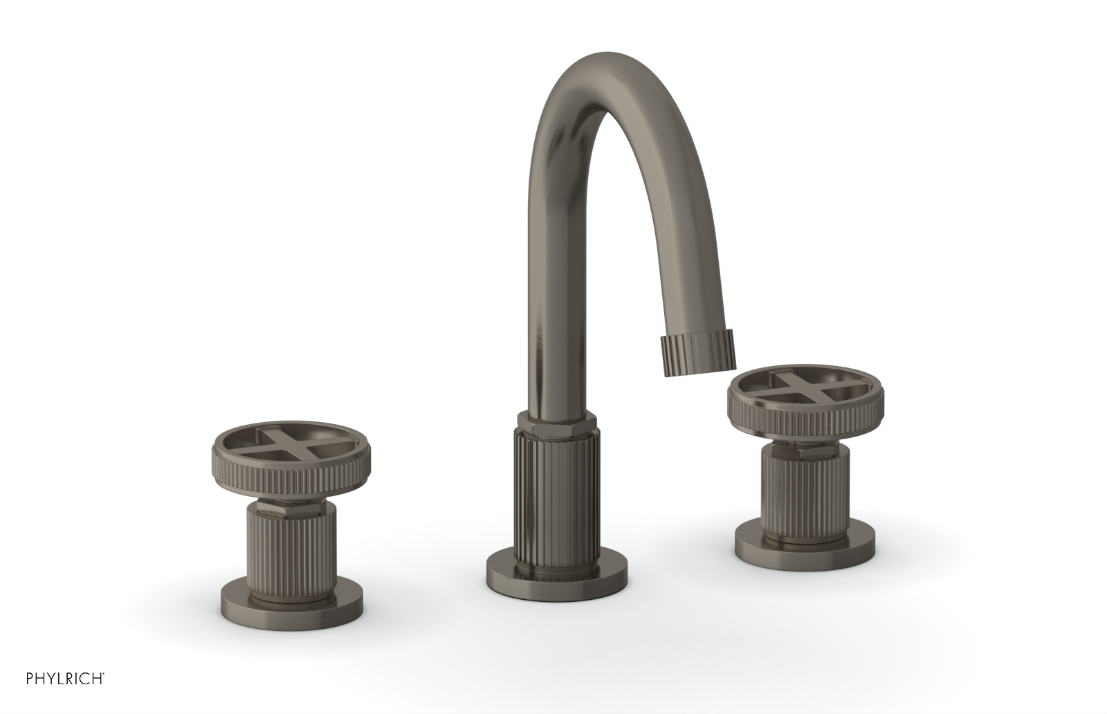 Phylrich Dustrie Grooved Widespread Faucet with Cross Handle by Phylrich