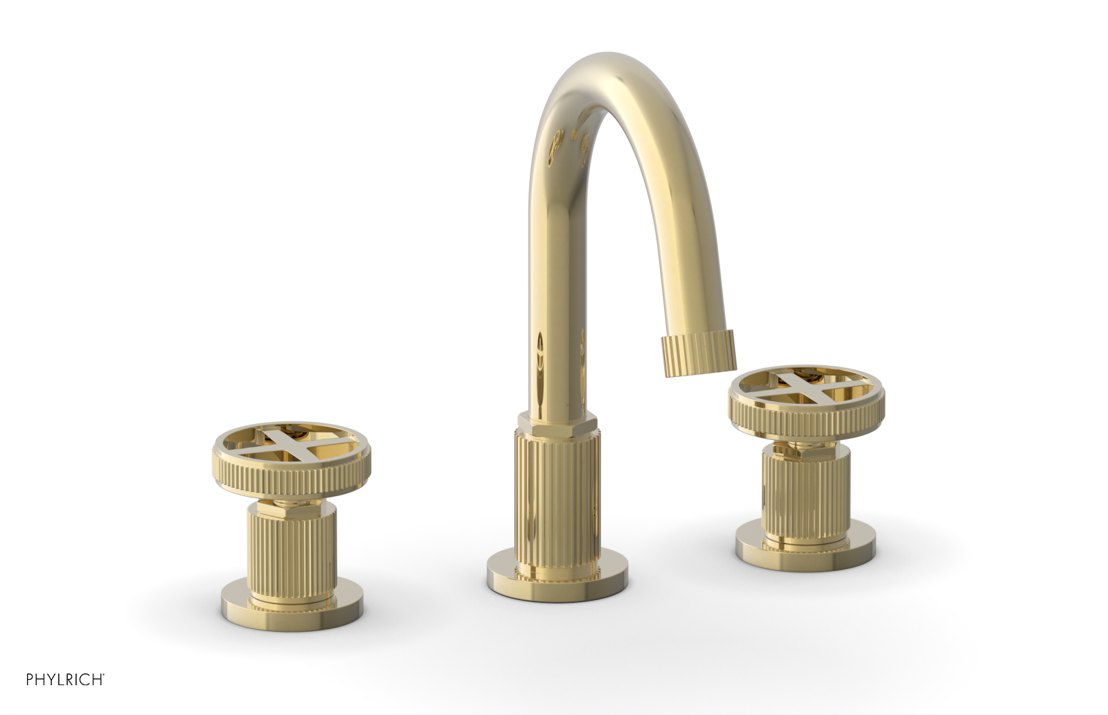 Phylrich Dustrie Grooved Widespread Faucet with Cross Handle by Phylrich