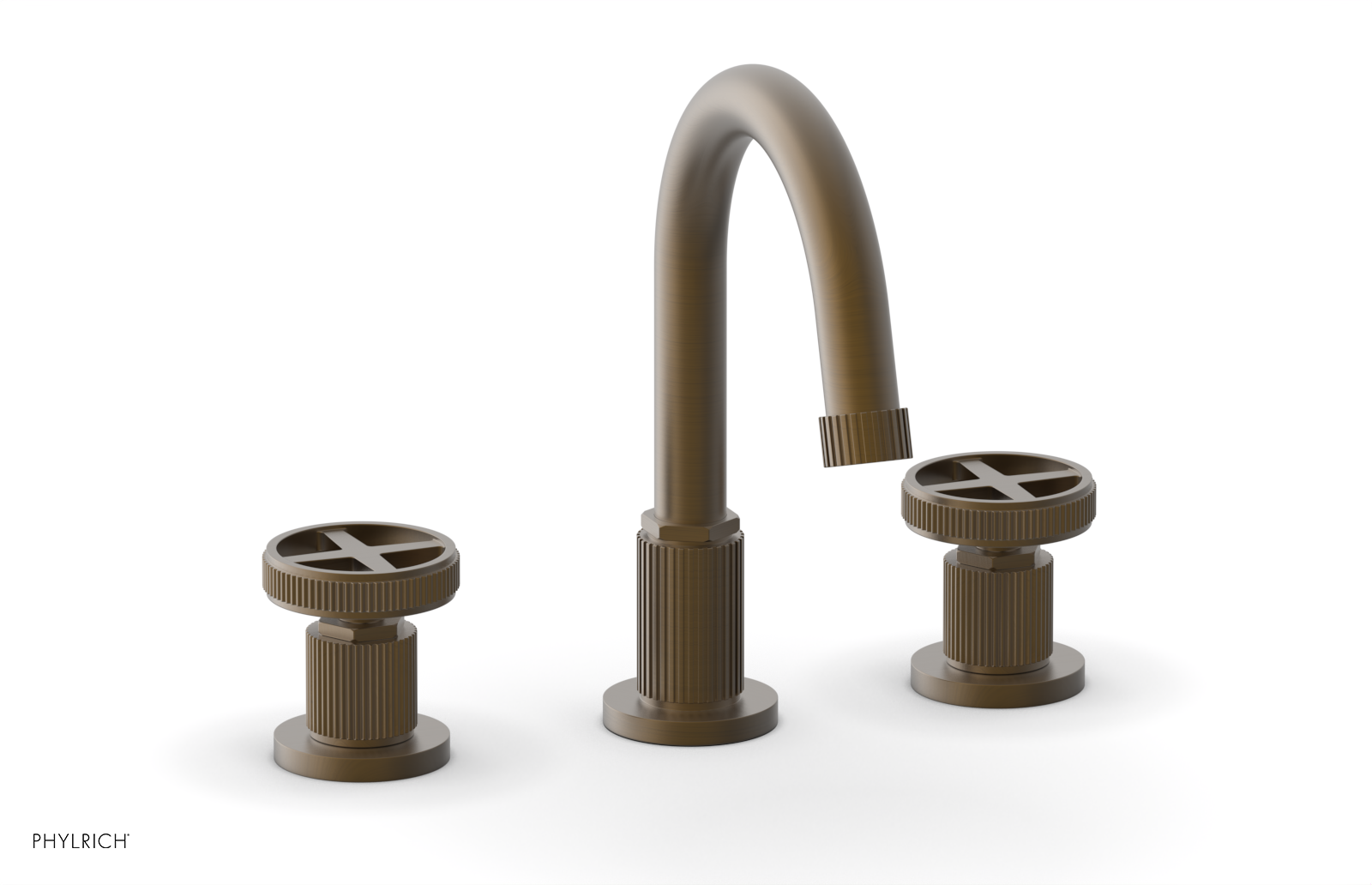 Phylrich Dustrie Grooved Widespread Faucet with Cross Handle by Phylrich