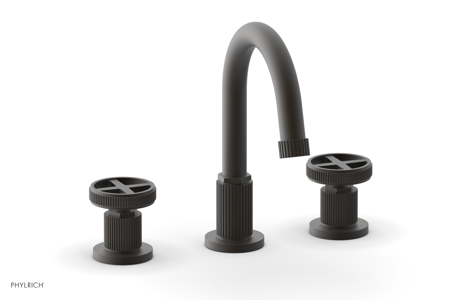 Phylrich Dustrie Grooved Widespread Faucet with Cross Handle by Phylrich