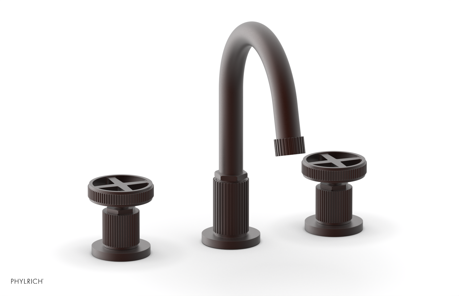 Phylrich Dustrie Grooved Widespread Faucet with Cross Handle