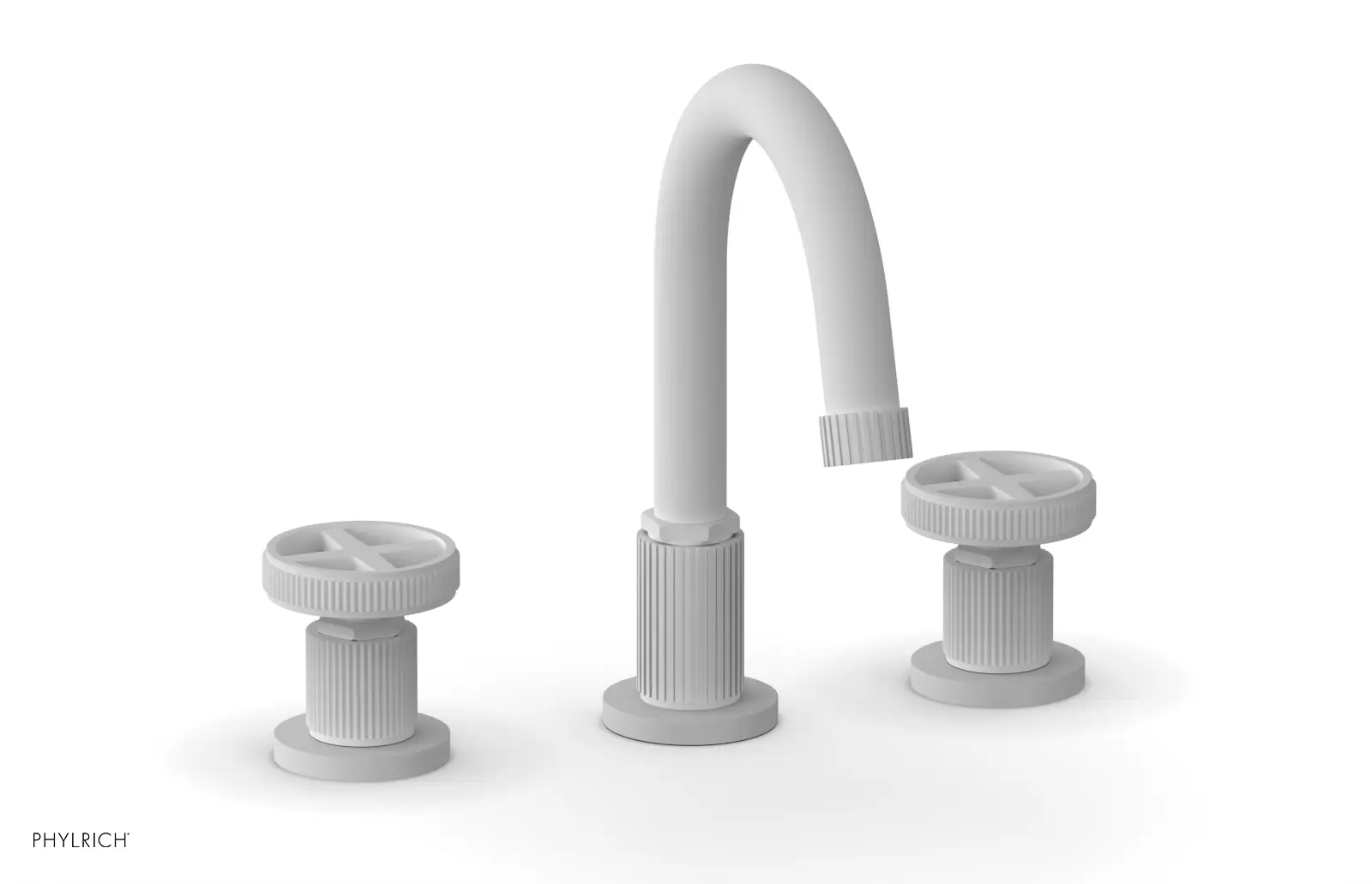 Phylrich Dustrie Grooved Widespread Faucet with Cross Handle by Phylrich