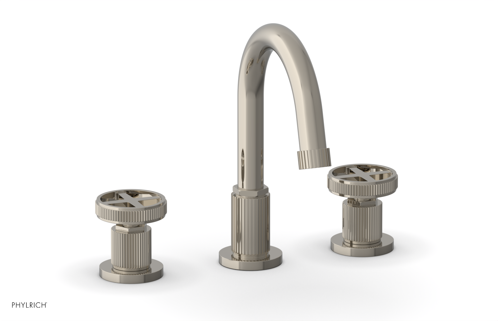 Phylrich Dustrie Grooved Widespread Faucet with Cross Handle by Phylrich