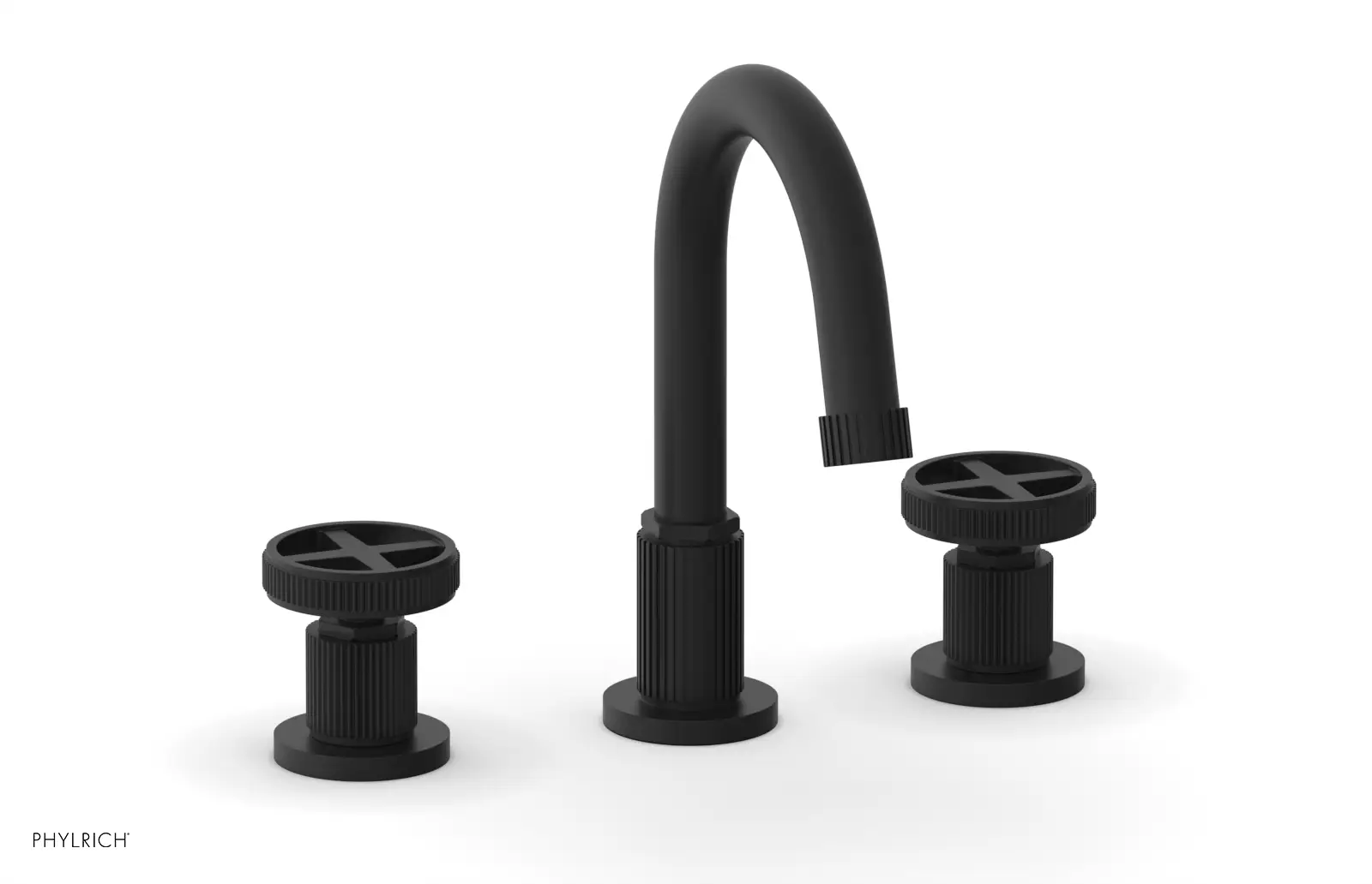 Phylrich Dustrie Grooved Widespread Faucet with Cross Handle by Phylrich