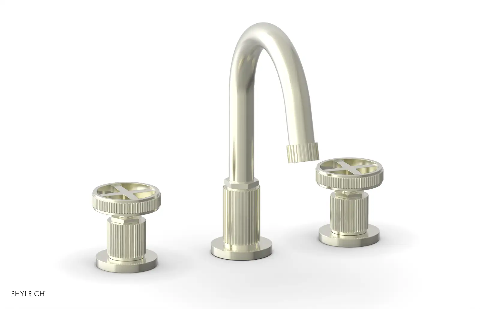 Phylrich Dustrie Grooved Widespread Faucet with Cross Handle by Phylrich