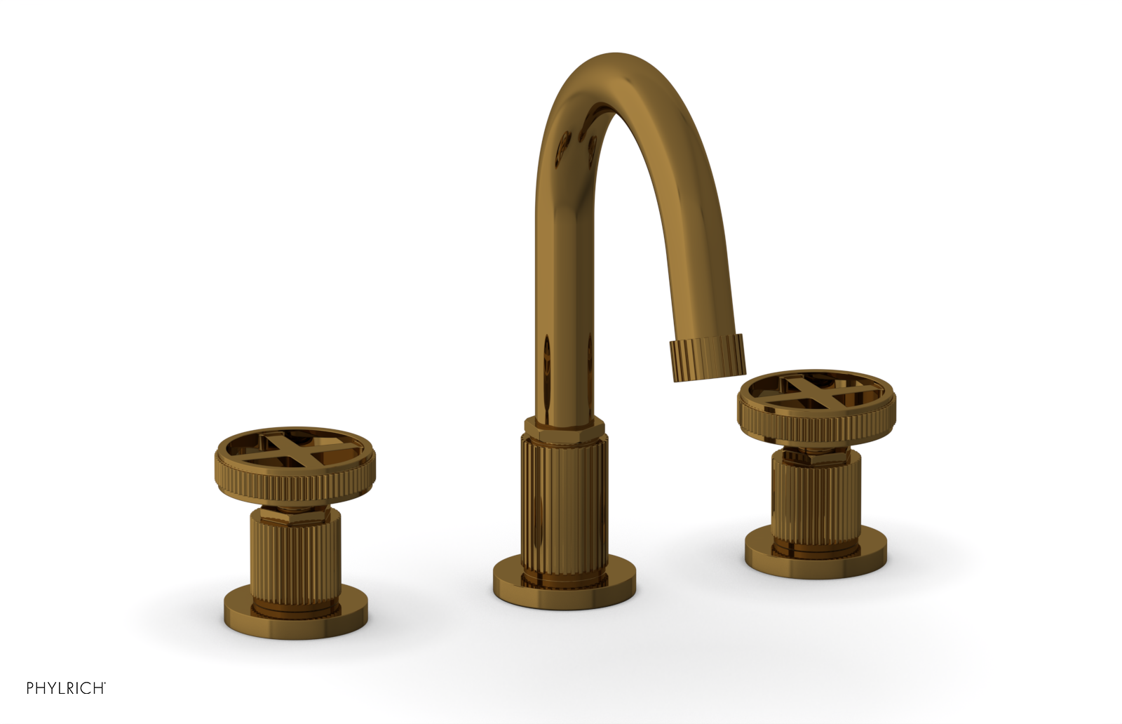 Phylrich Dustrie Grooved Widespread Faucet with Cross Handle by Phylrich