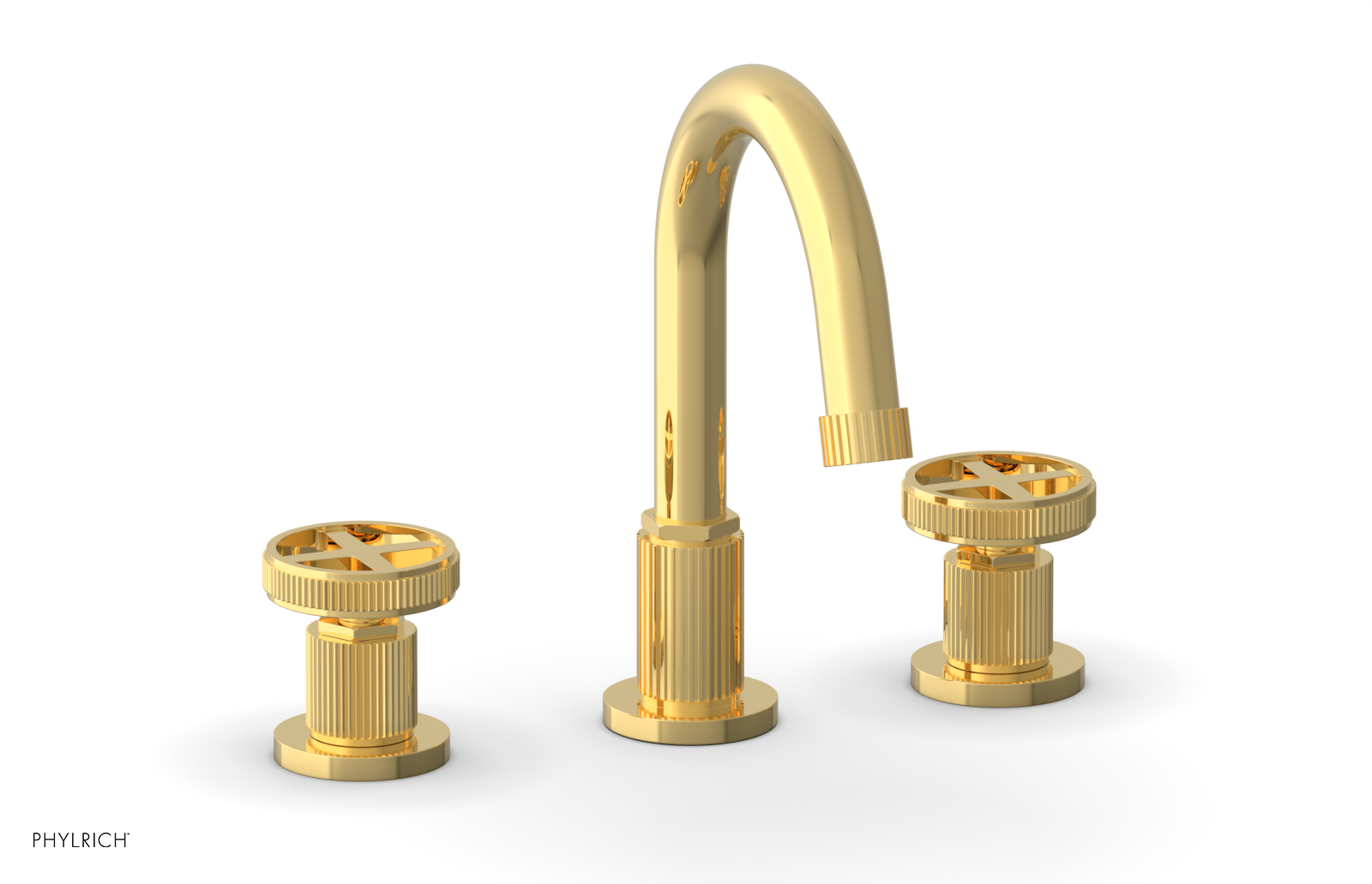 Phylrich Dustrie Grooved Widespread Faucet with Cross Handle by Phylrich