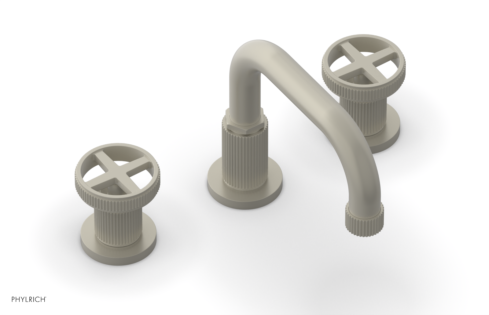 Phylrich Dustrie Grooved Widespread Faucet with Cross Handle by Phylrich