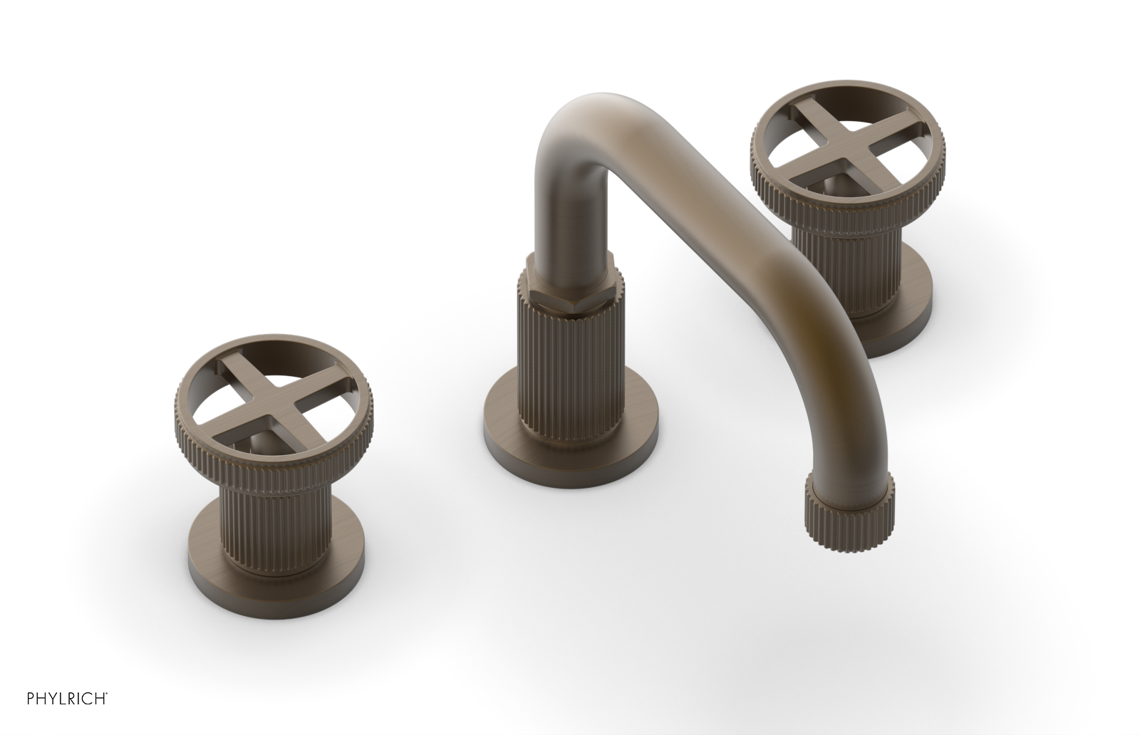 Phylrich Dustrie Grooved Widespread Faucet with Cross Handle by Phylrich