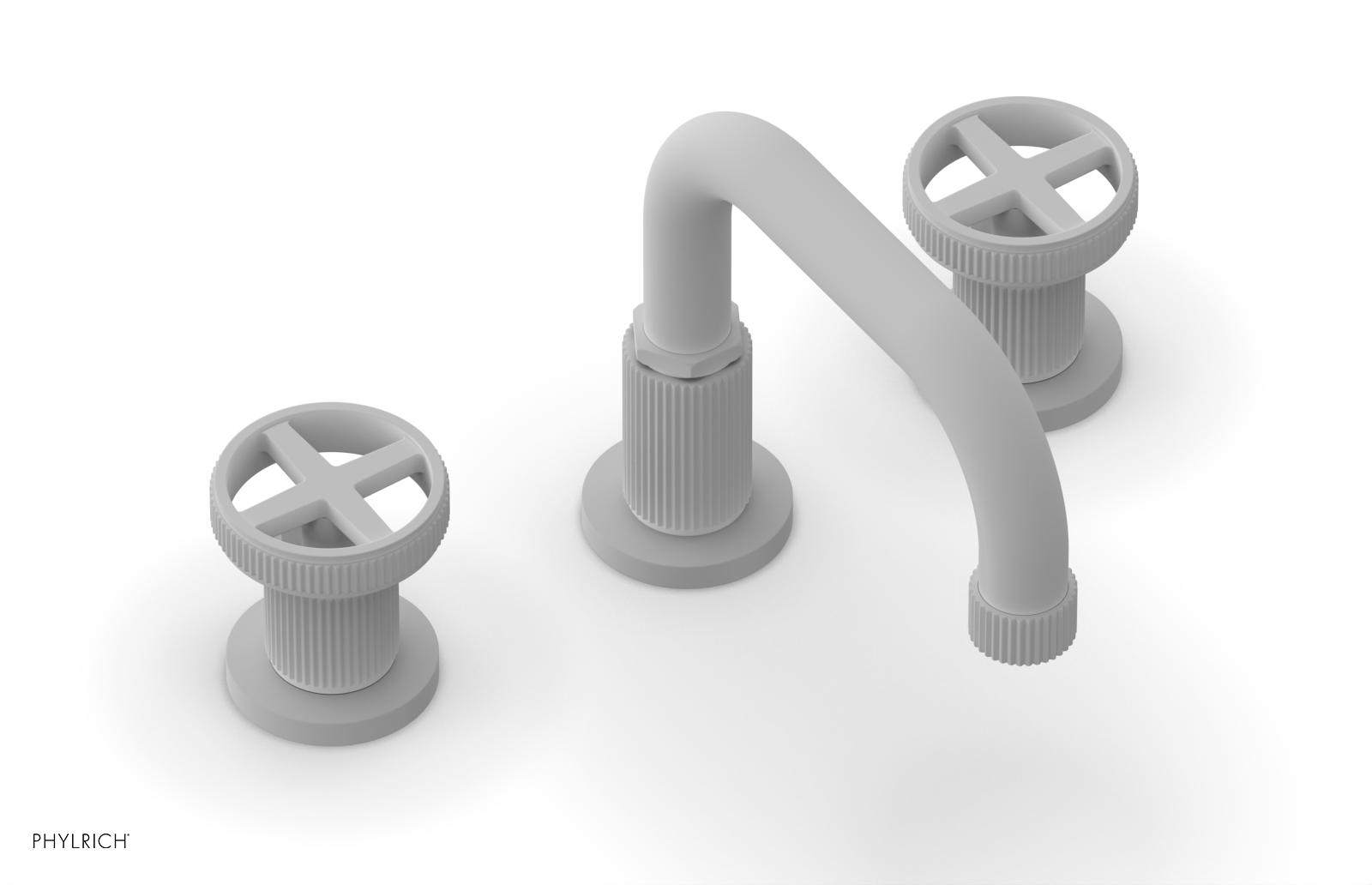 Phylrich Dustrie Grooved Widespread Faucet with Cross Handle