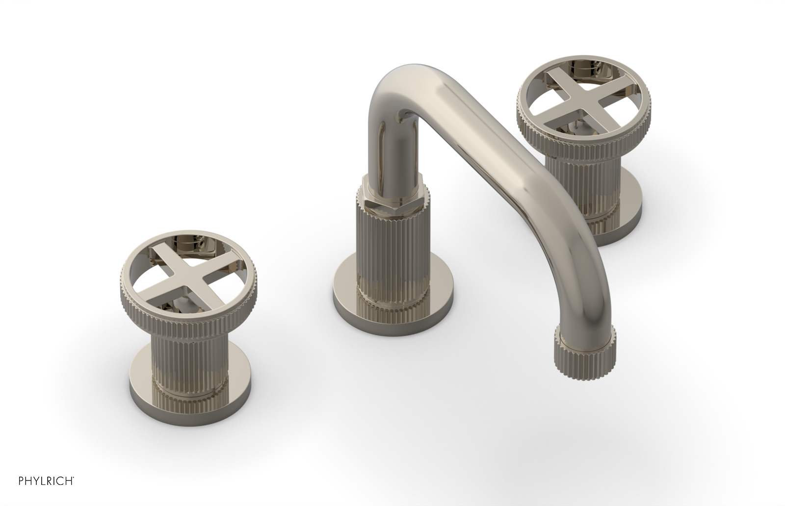 Phylrich Dustrie Grooved Widespread Faucet with Cross Handle