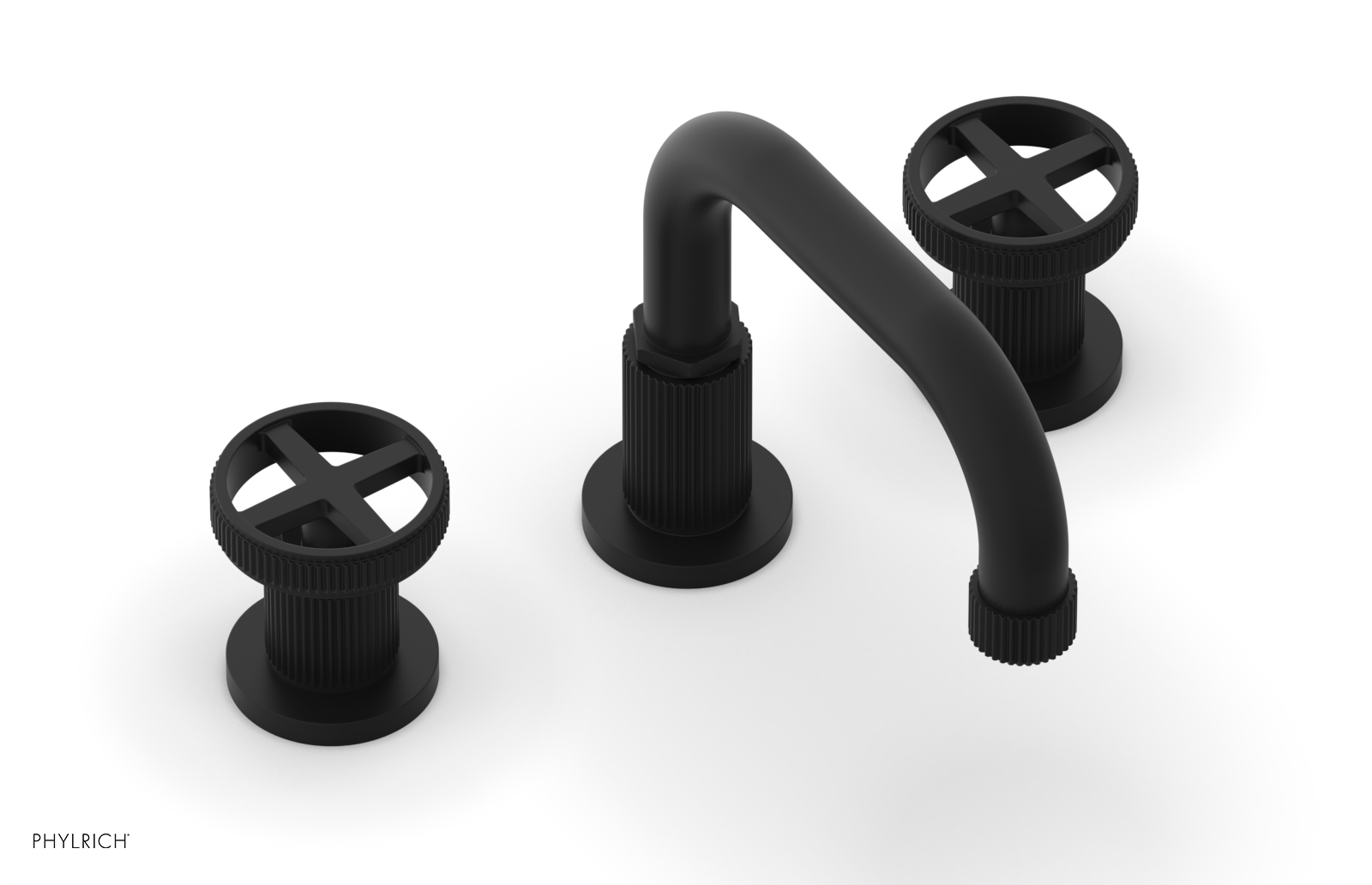 Phylrich Dustrie Grooved Widespread Faucet with Cross Handle