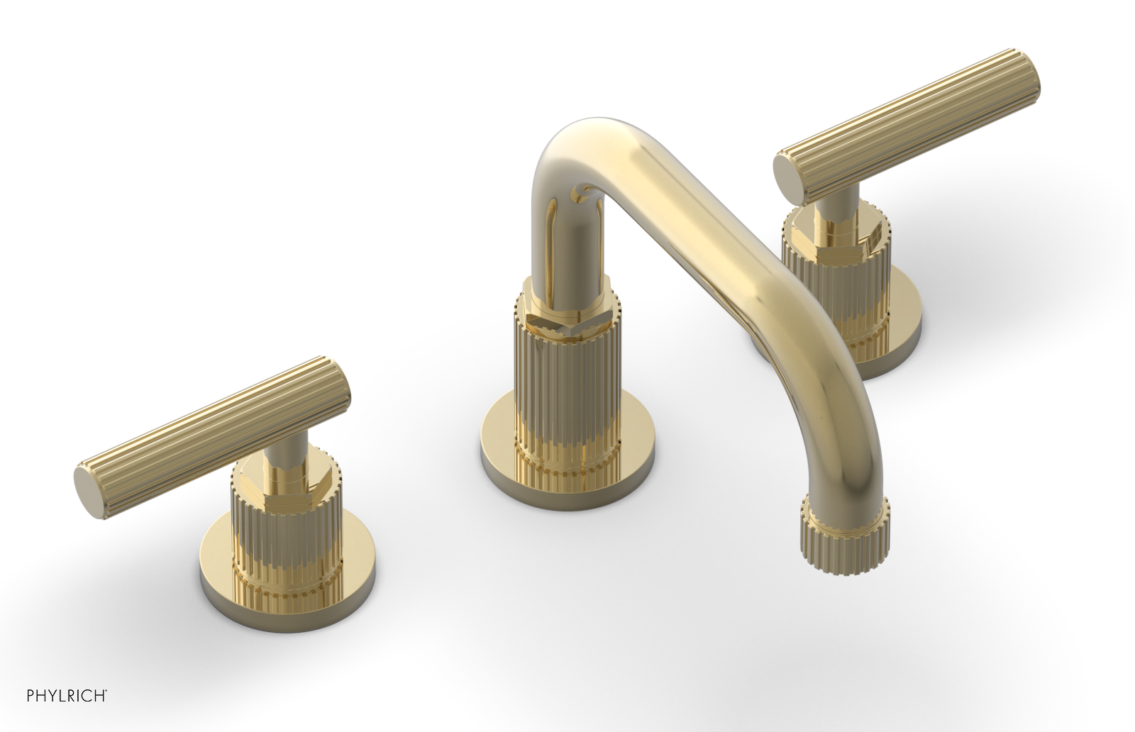 Phylrich Dustrie Grooved Widespread Faucet with Lever Handle