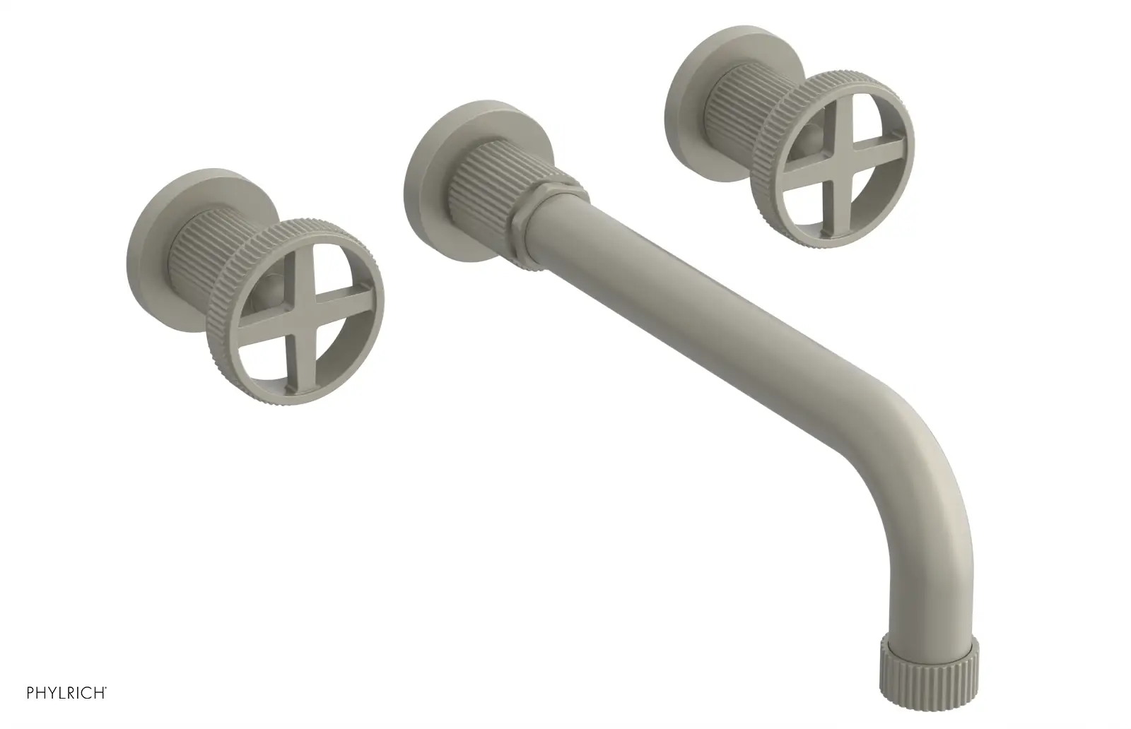 Phylrich Dustrie Grooved 10" Spout Wall Tub Set with Cross Handle by Phylrich