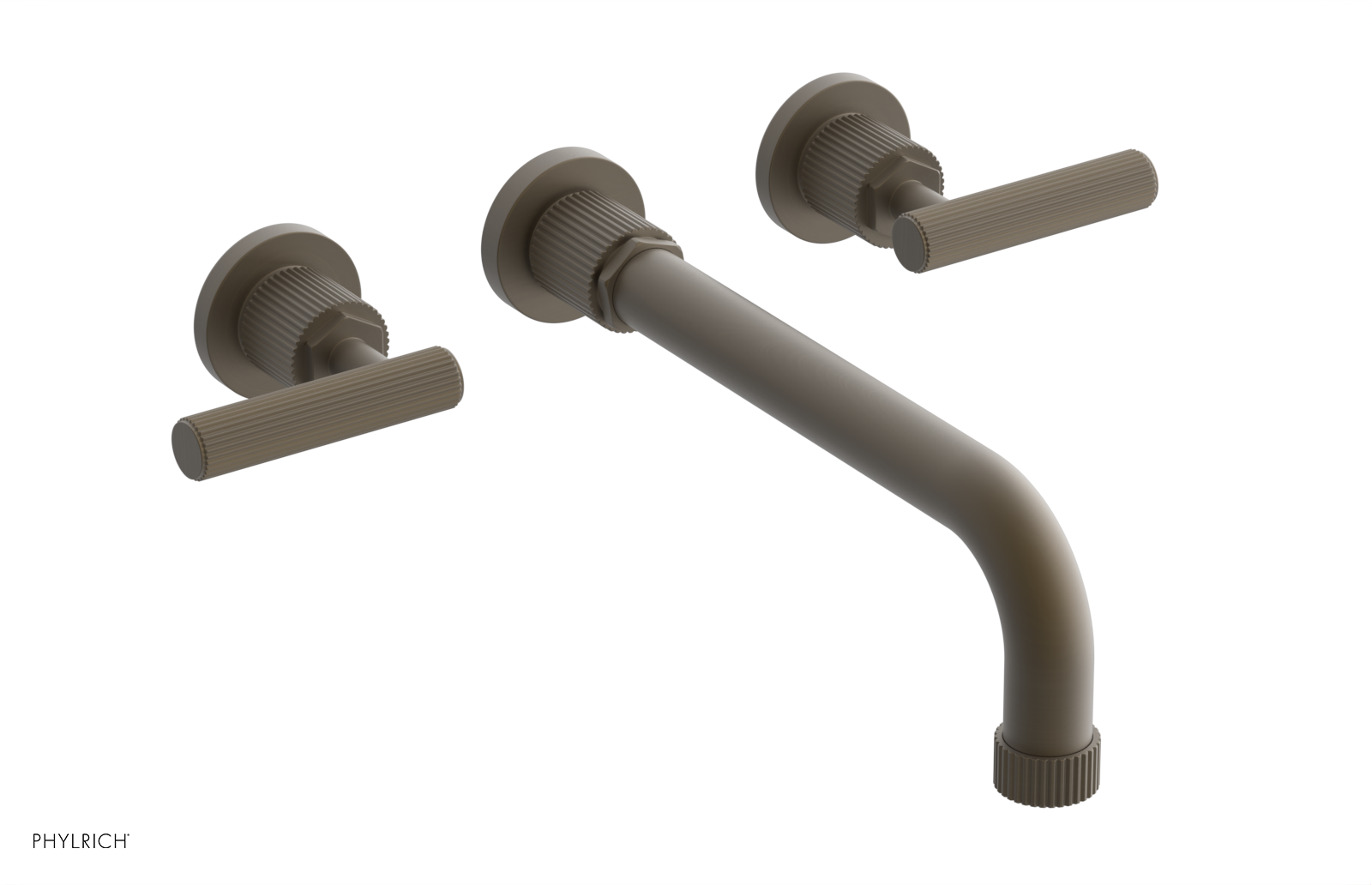 Phylrich Dustrie Grooved 10" Spout Wall Tub Set with Lever Handle