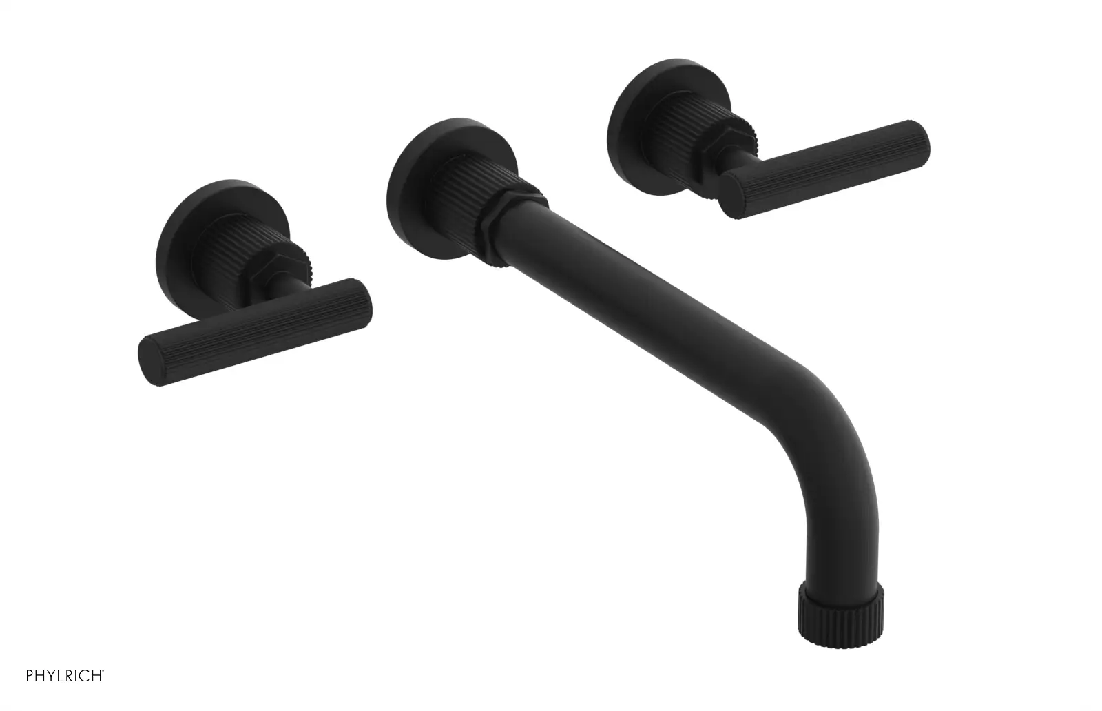 Phylrich Dustrie Grooved 10" Spout Wall Lavatory Set with Lever Handle by Phylrich