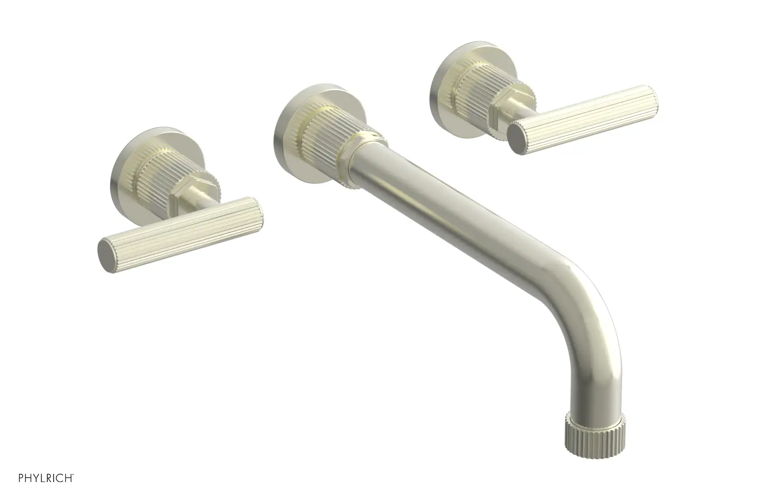 Phylrich Dustrie Grooved 10" Spout Wall Lavatory Set with Lever Handle by Phylrich