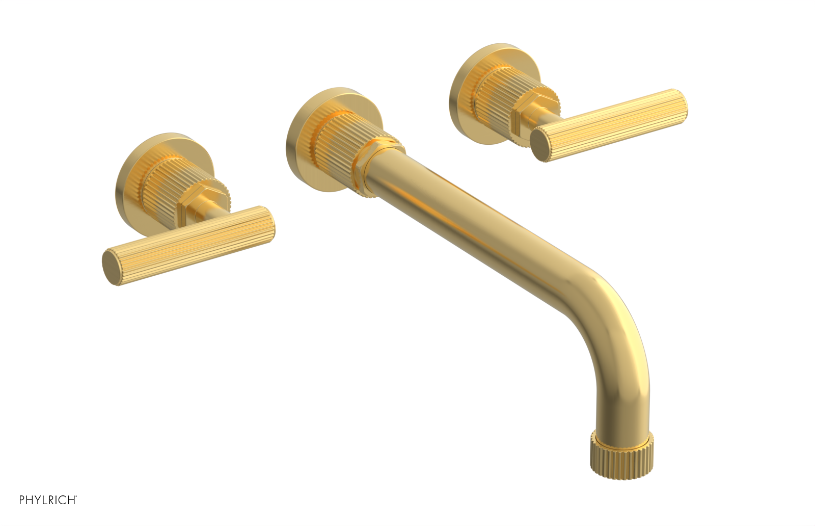 Phylrich Dustrie Grooved 10" Spout Wall Lavatory Set with Lever Handle by Phylrich