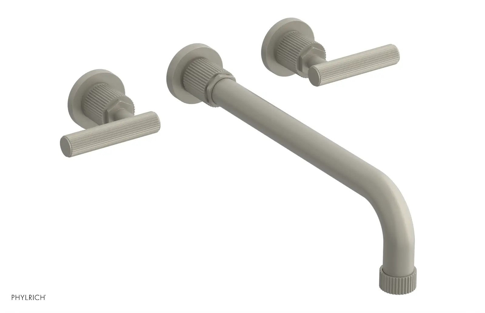 Phylrich Dustrie Grooved 12" Spout Wall Lavatory Set with Lever Handle by Phylrich
