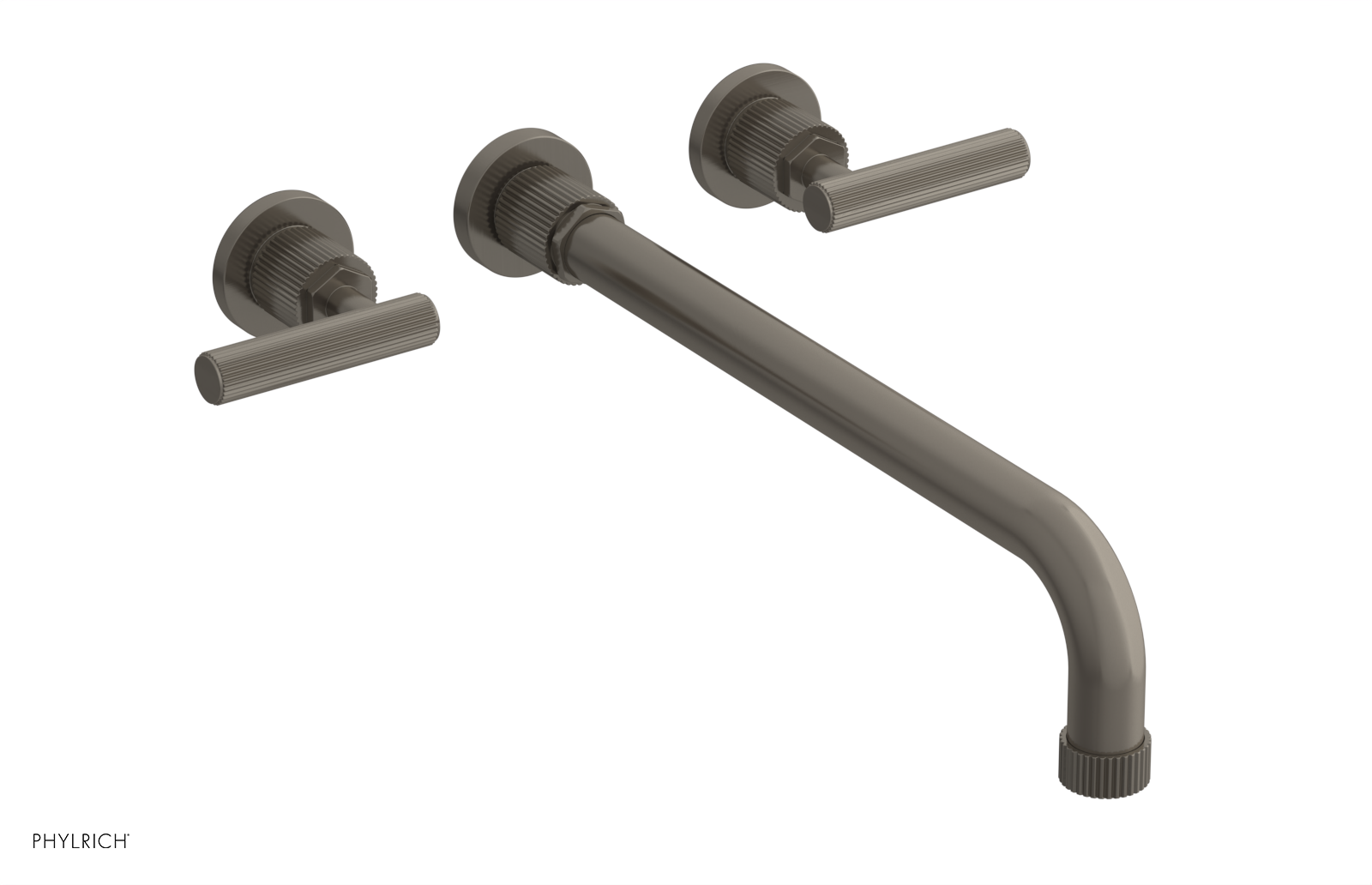 Phylrich Dustrie Grooved 14" Spout Wall Tub Set with Lever Handle