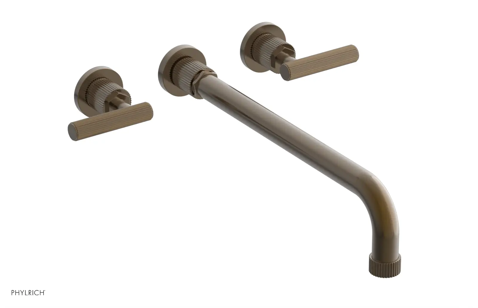 Phylrich Dustrie Grooved 14" Spout Wall Tub Set with Lever Handle by Phylrich