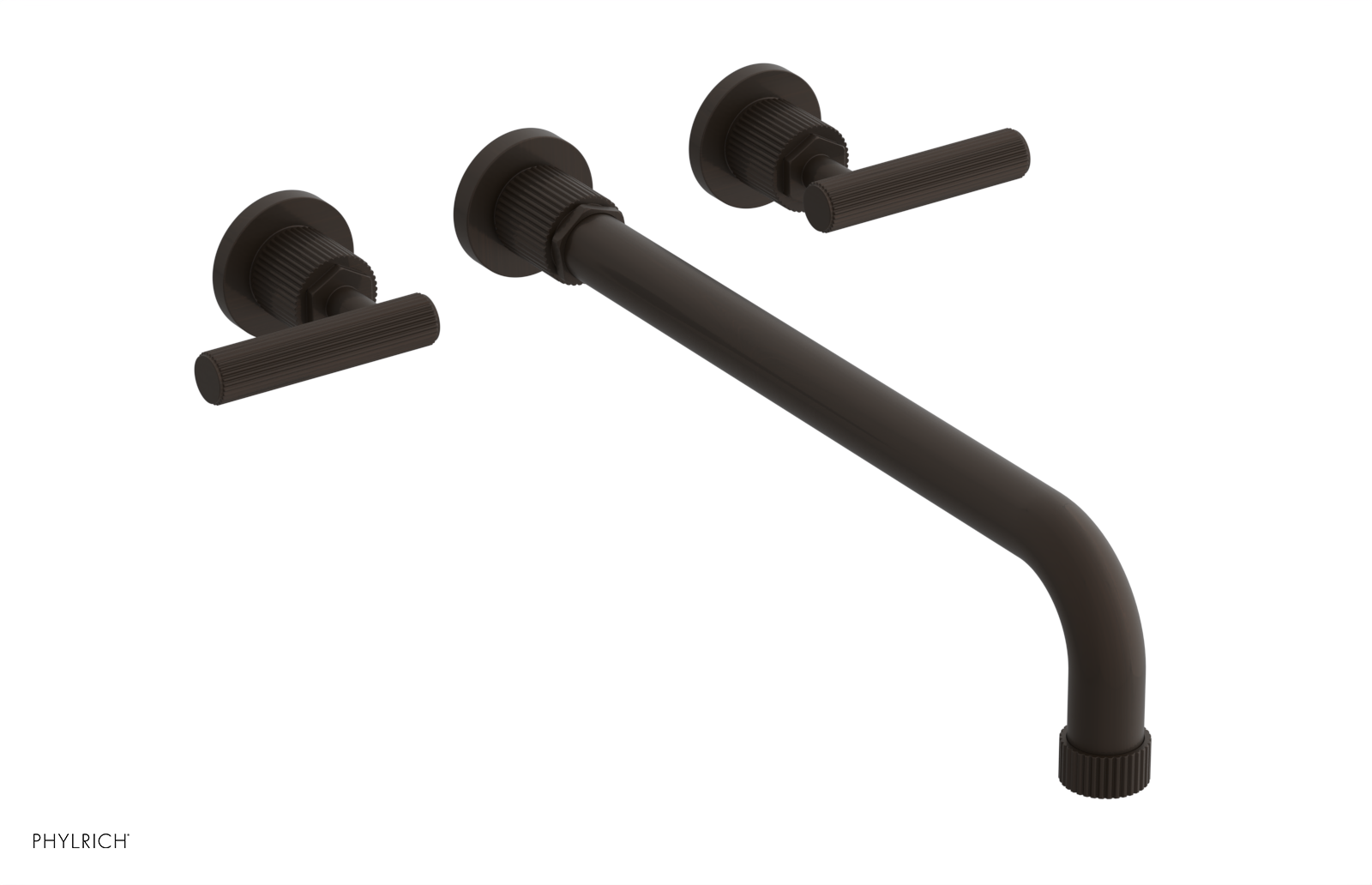 Phylrich Dustrie Grooved 14" Spout Wall Tub Set with Lever Handle