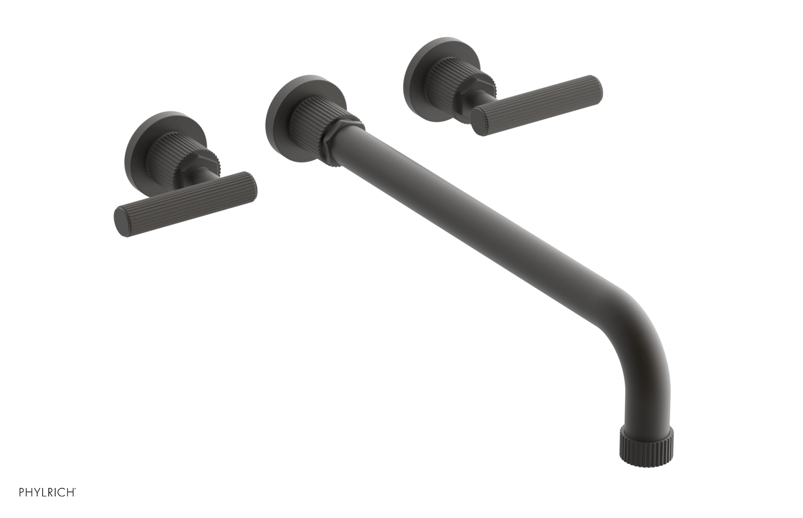 Phylrich Dustrie Grooved 14" Spout Wall Lavatory Set with Lever Handle by Phylrich