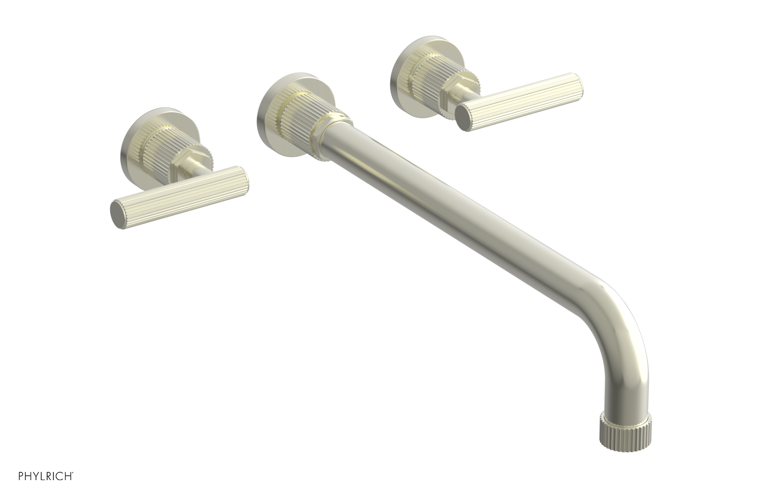 Phylrich Dustrie Grooved 14" Spout Wall Tub Set with Lever Handle