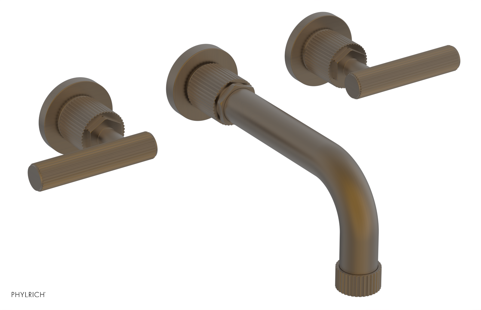 Phylrich Dustrie Grooved 7 5/8" Spout Wall Tub Set with Lever Handle by Phylrich