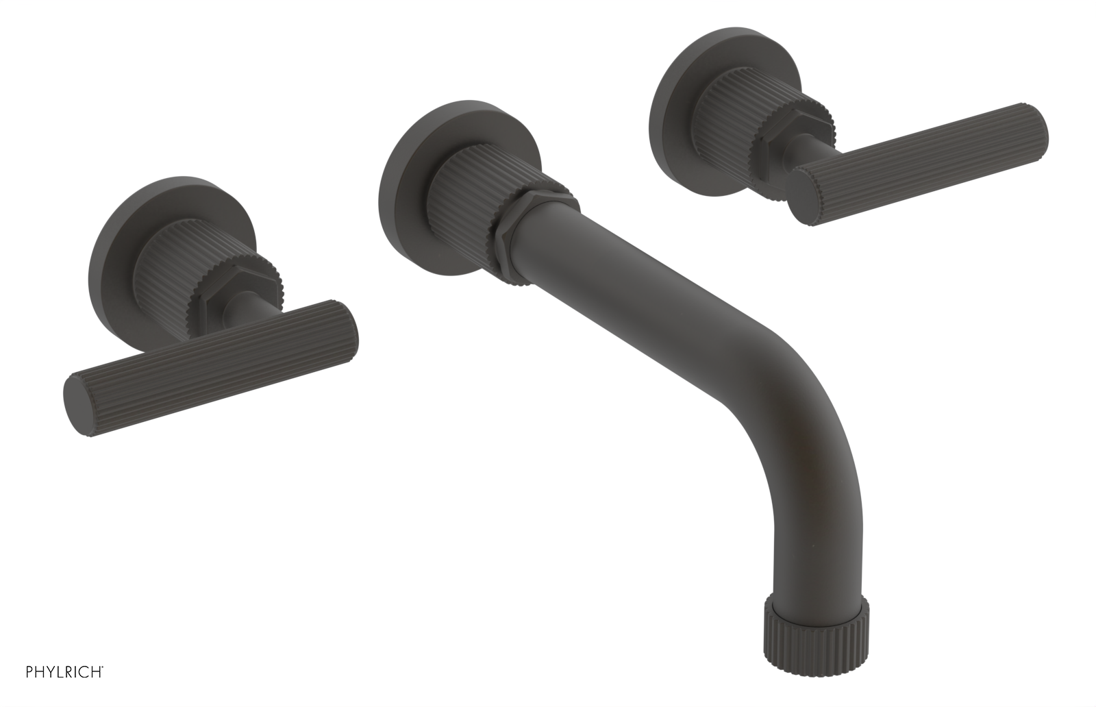 Phylrich Dustrie Grooved 7 5/8" Spout Wall Lavatory Set with Lever Handle