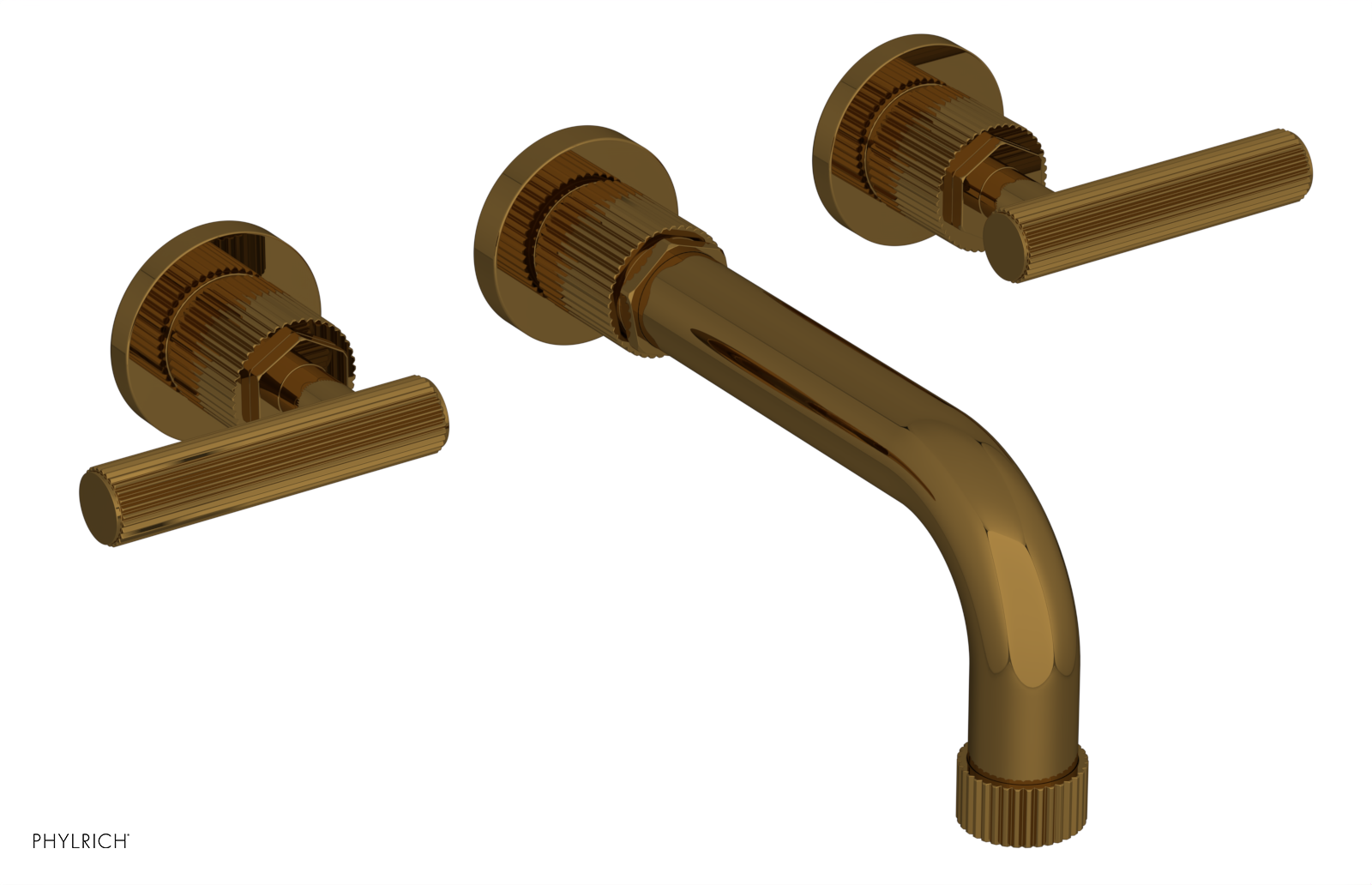 Phylrich Dustrie Grooved 7 5/8" Spout Wall Tub Set with Lever Handle by Phylrich