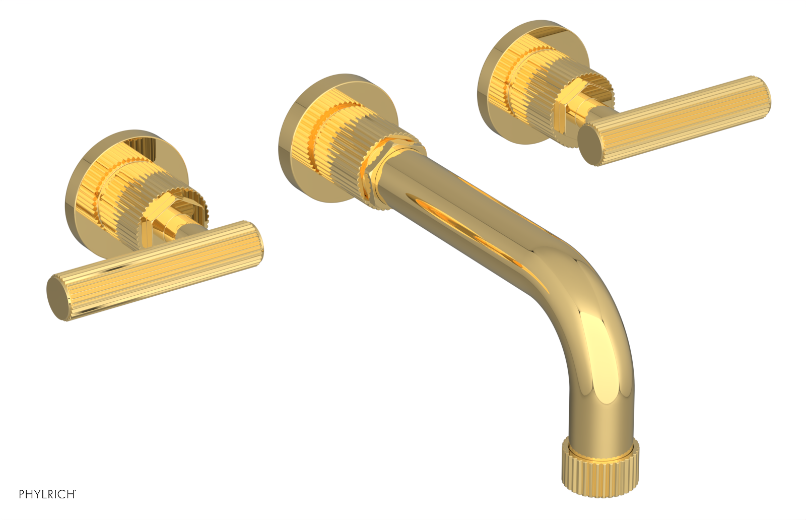 Phylrich Dustrie Grooved 7 5/8" Spout Wall Tub Set with Lever Handle by Phylrich