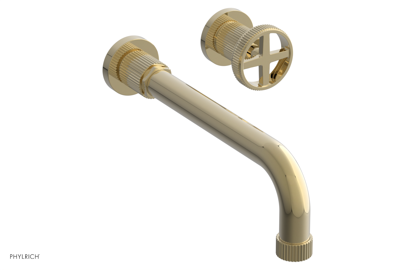 Phylrich Dustrie Grooved 10" Spout Single Handle Wall Lavatory Set