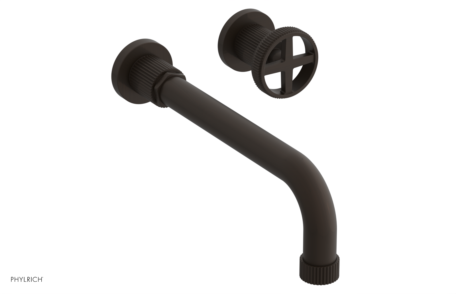 Phylrich Dustrie Grooved 10" Spout Single Handle Wall Lavatory Set