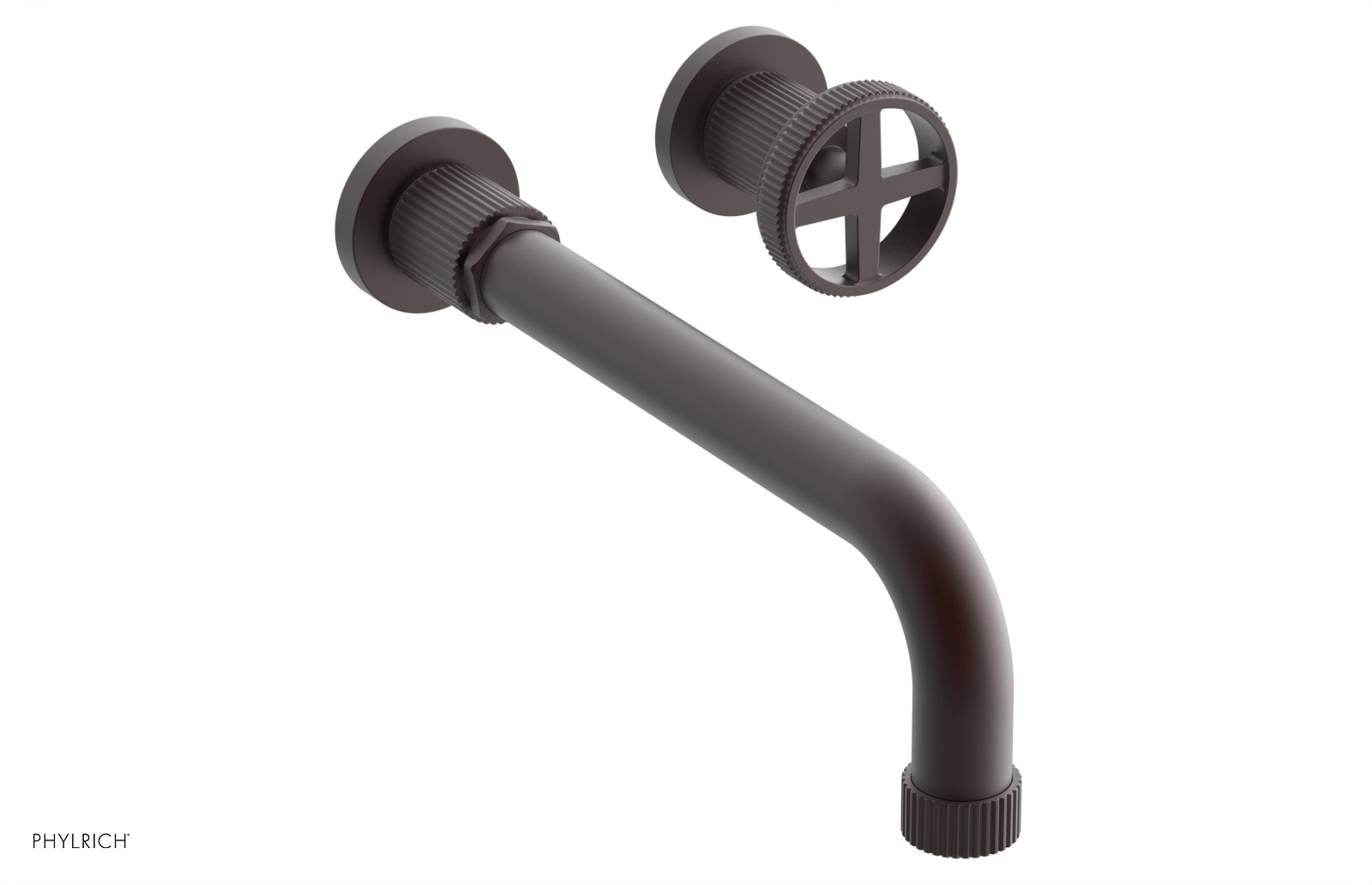 Phylrich Dustrie Grooved 10" Spout Single Handle Wall Lavatory Set