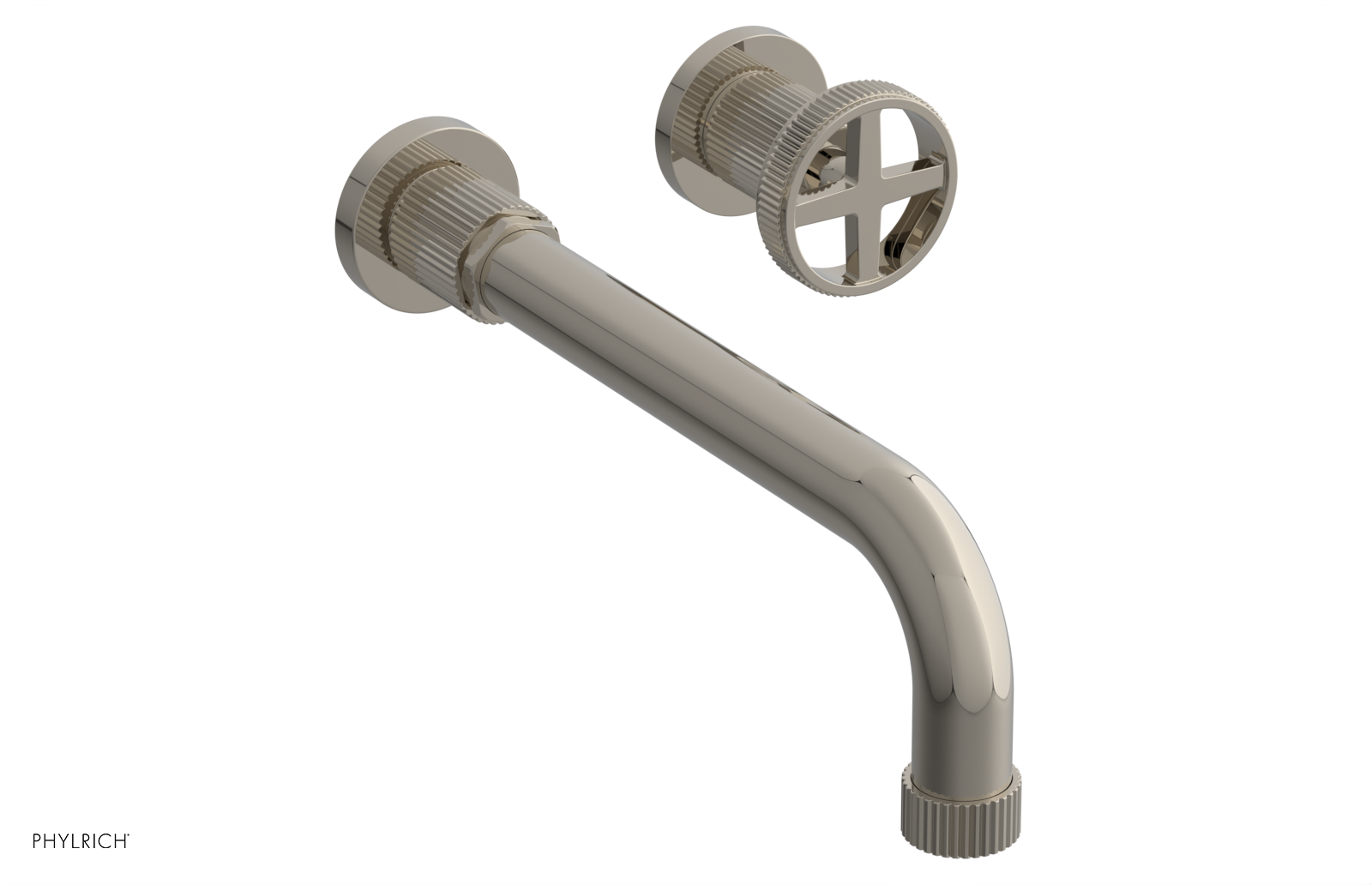 Phylrich Dustrie Grooved 10" Spout Single Handle Wall Lavatory Set