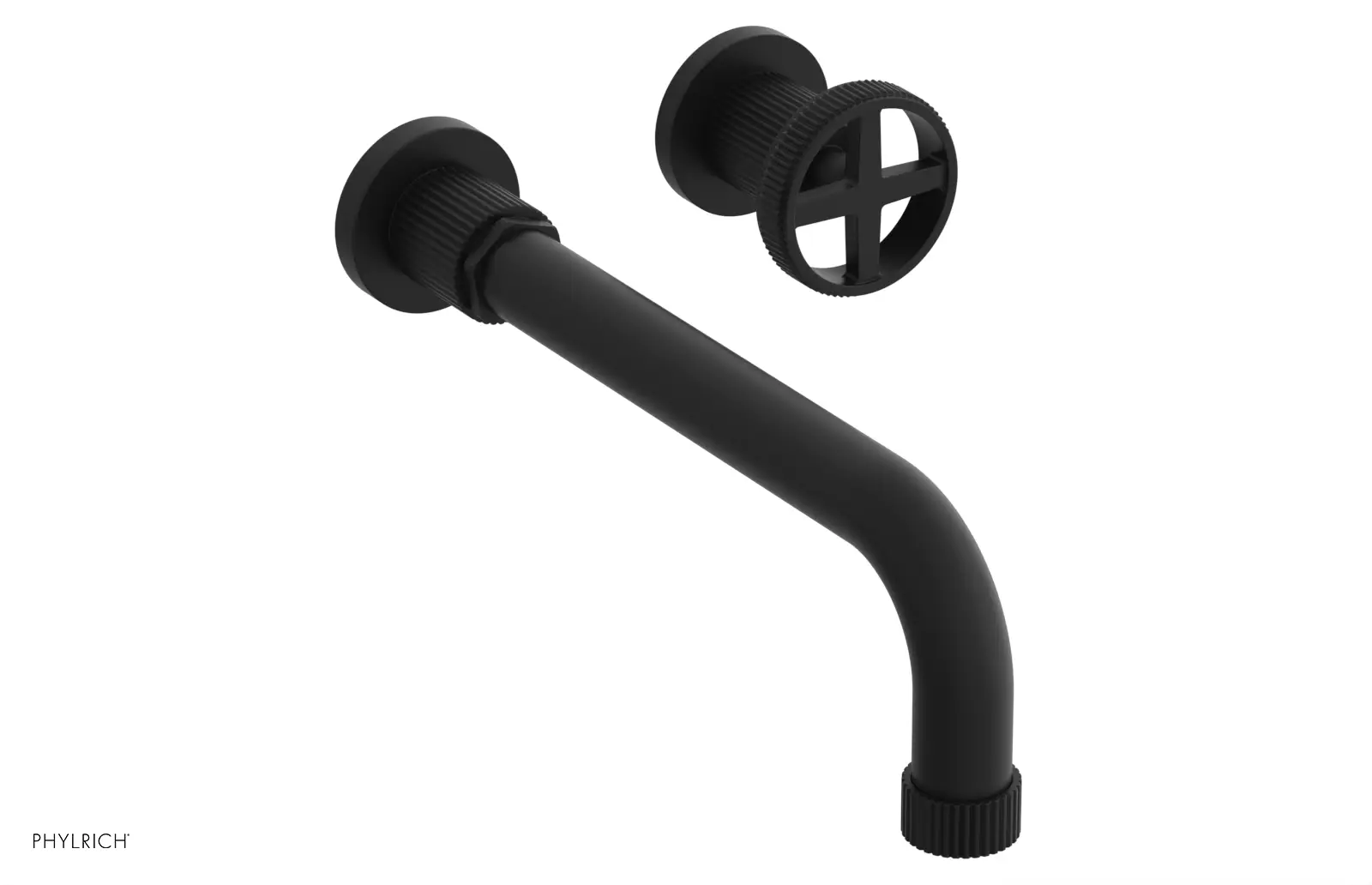 Phylrich Dustrie Grooved 10" Spout Single Handle Wall Lavatory Set by Phylrich