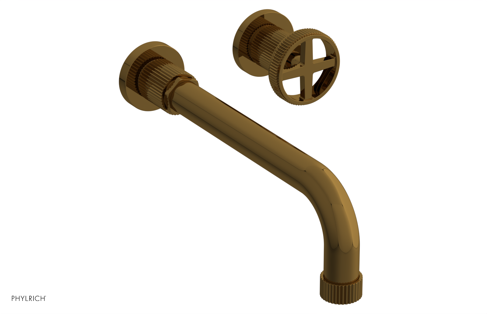 Phylrich Dustrie Grooved 10" Spout Single Handle Wall Lavatory Set